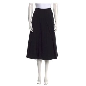 Chanel black wool pleaded skirt